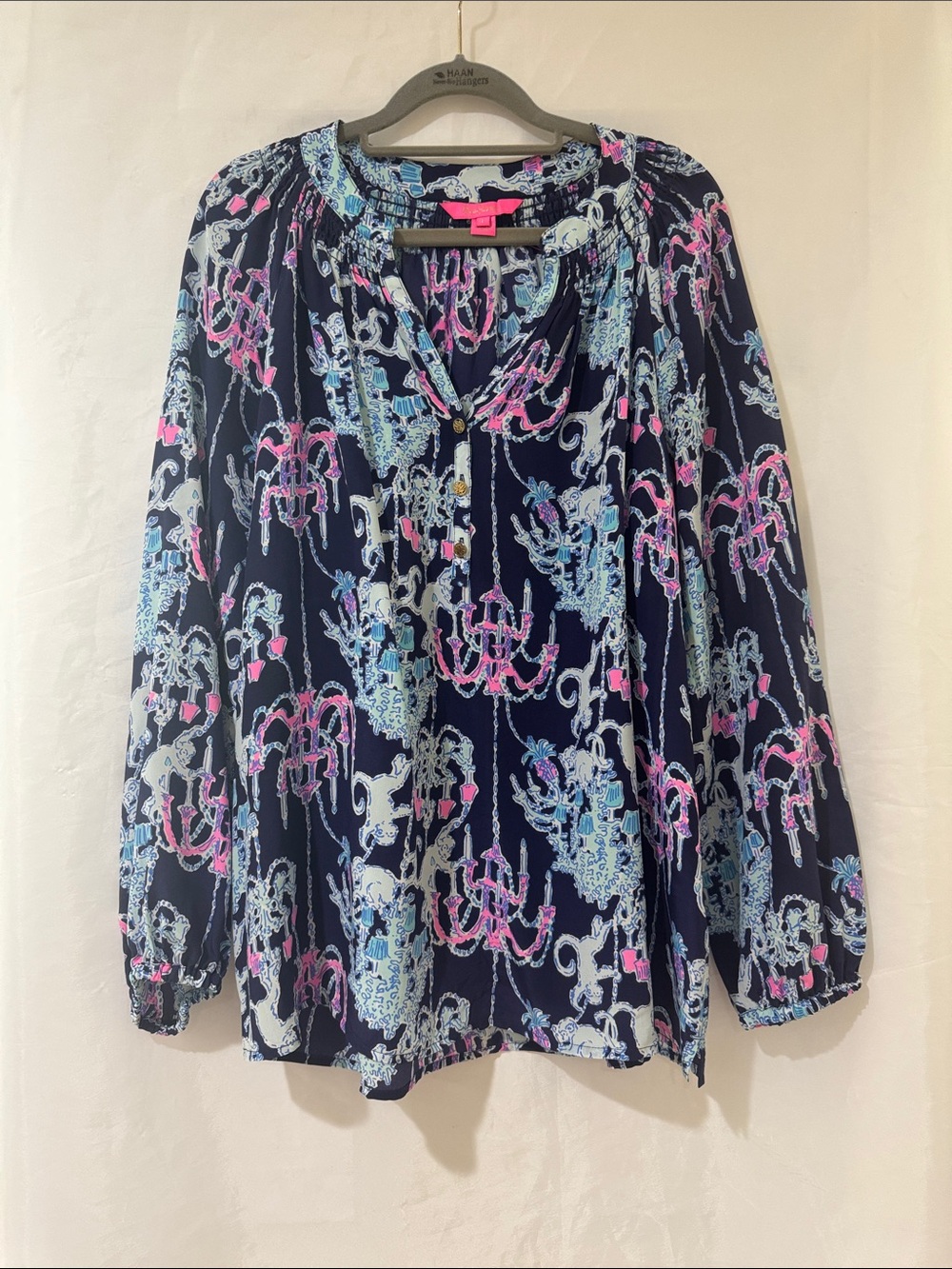 Lilly Pulitzer Large Elsa Blouse Monkey Trouble